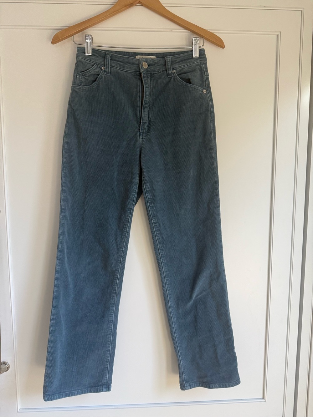 ROLLA'S High-Rise Straight Corduroy Pants in Slate Blue